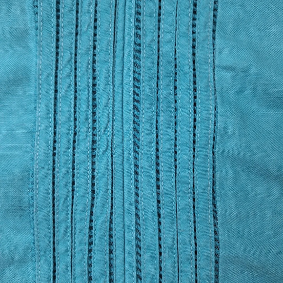 Soft Surroundings 1X Camellia Linen‎ Blend 3/4 Sleeve Pullover Tunic Top - Picture 4 of 10